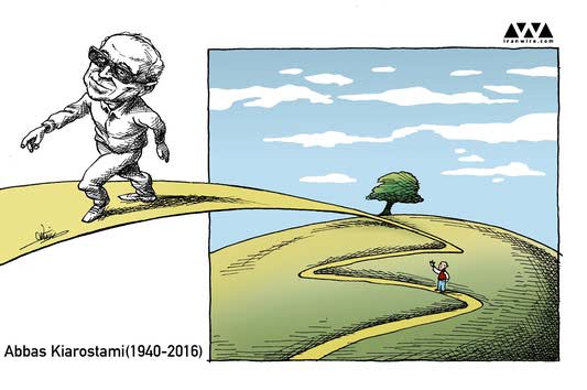 کاریکاتور مانا نیستانی برای درگذشت عباس كیارستمی